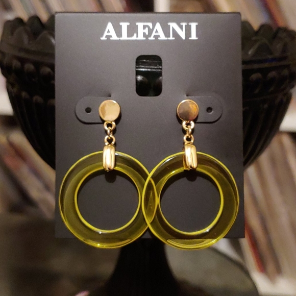 NWT  Alfani Gold-tone Circle Drop Earrings - Picture 3 of 6